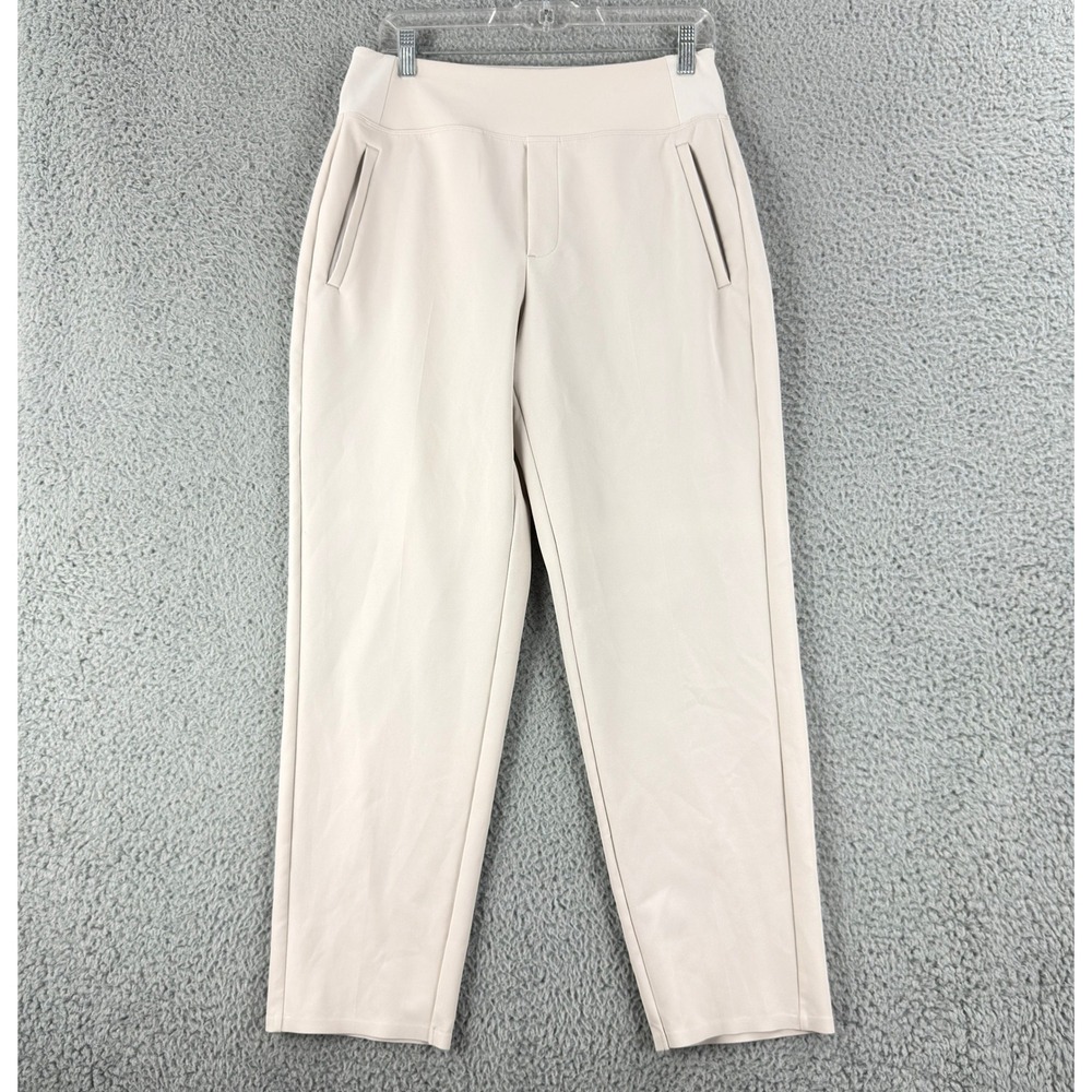 Athleta Brooklyn Heights Pants Women 8 Beige Tapered Ankle Travel 533636